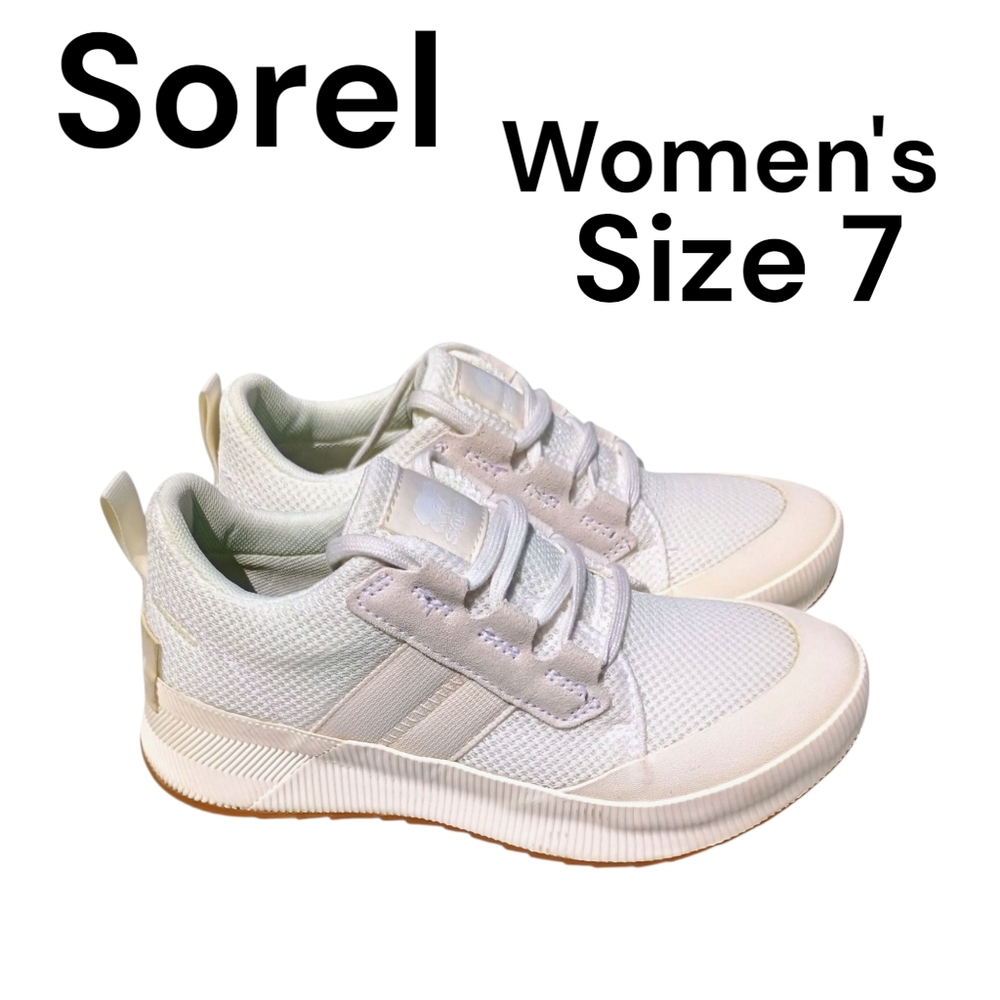 Sorel Out N About III low-top sneakers cream and white women's size 7.